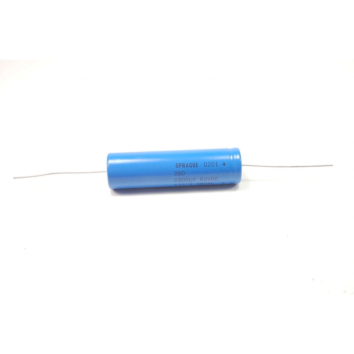 Sprague - 39D238G050JT6 - 39D/2300UF50VDC - Capacitor, Electrolytic. Axial, 2300uF 50V +85C.