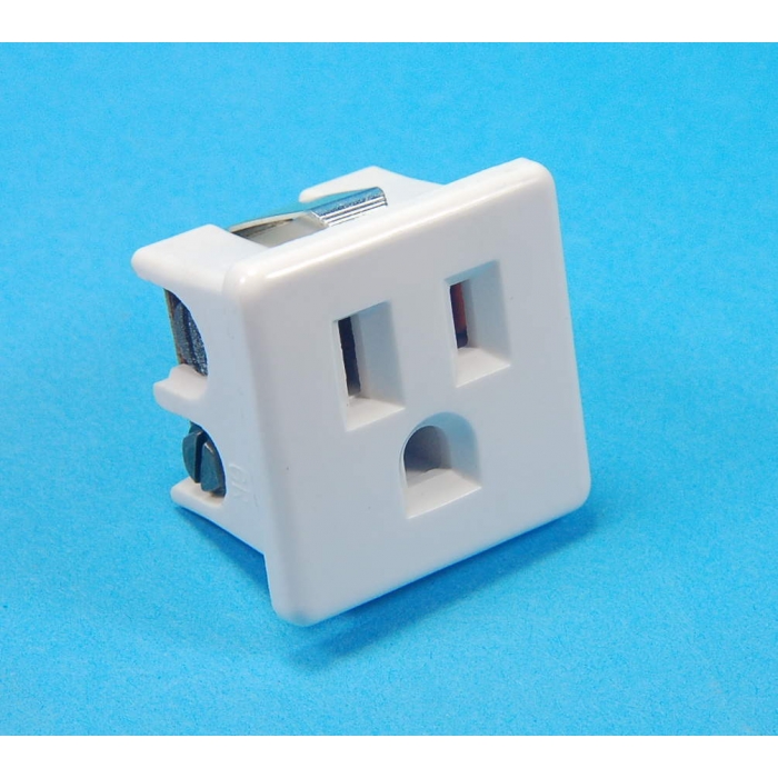 CHALLENGER - 2540 - WHITE "U" GROUND OUTLET SNAP-IN