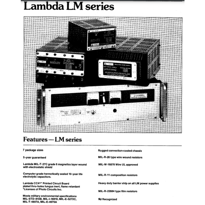 Lambda - LM-D-6  - 6VDC 12A  Linear Power Supply